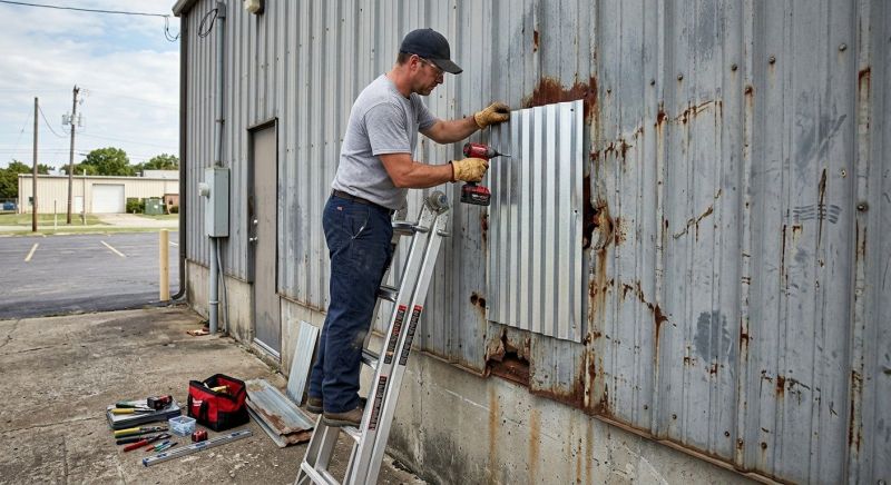Our team working on Siding Service projects in Greensburg, IN